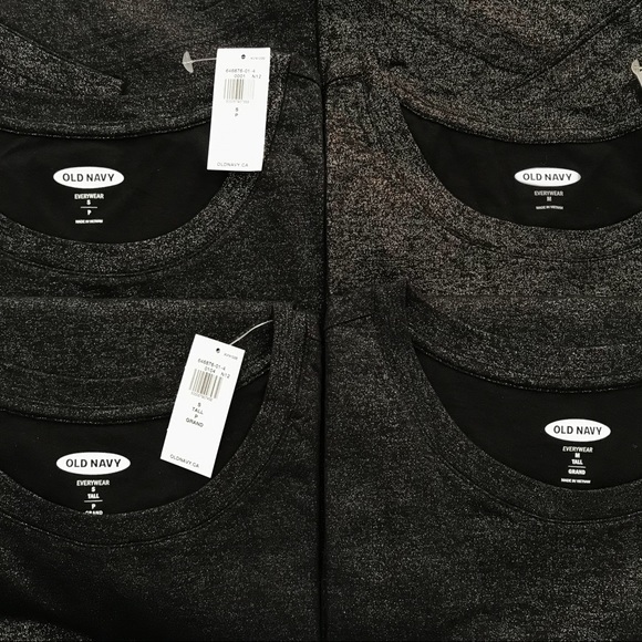 NWT Old Navy Black Shimmer Cotton T-Shirt - Picture 4 of 10